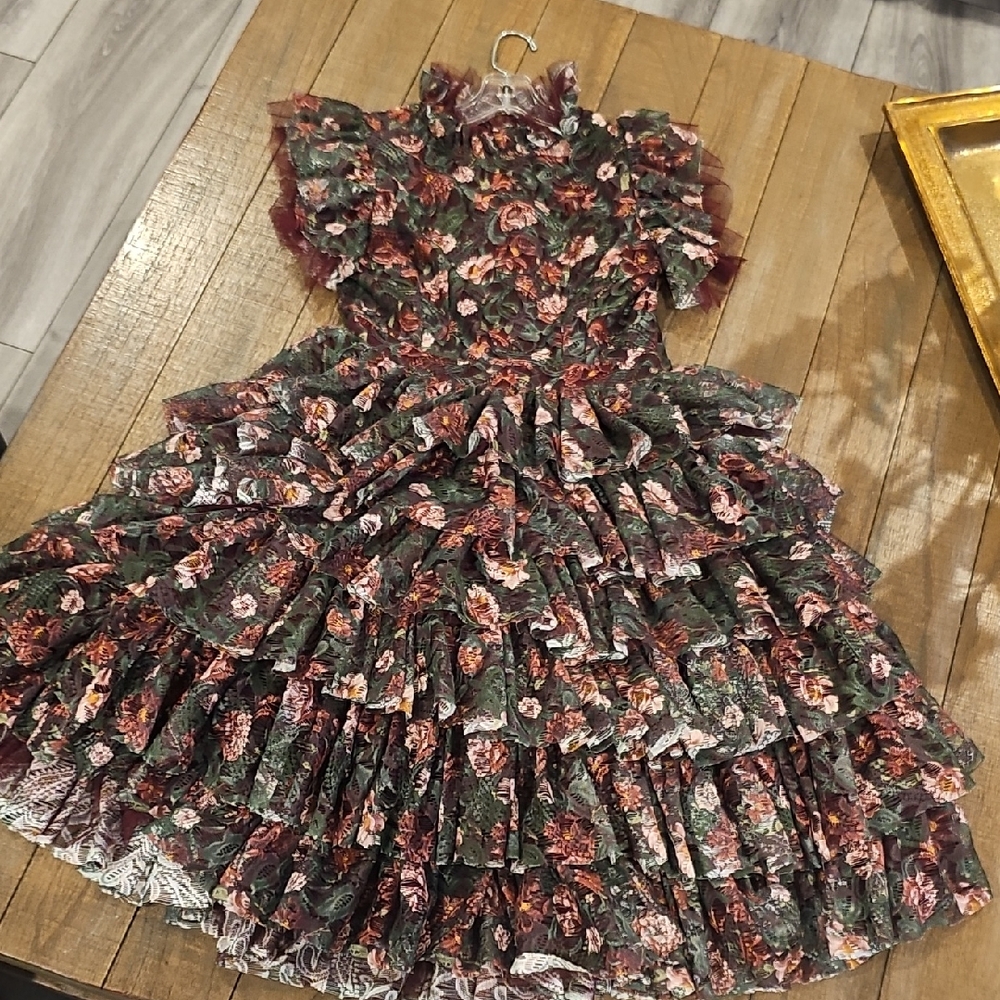 Joyfolie Burgundy Lace Dress